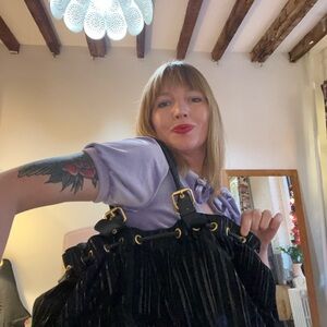 Beautiful Adrienne vittadini - black pinstripe satchel!!